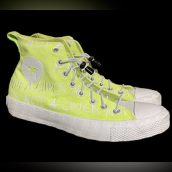 Converse Shoes Not A Chuck All Star High Top Neon  Yellow Men 10 / Women 12 - Picture 1 of 11